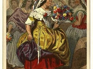 A Lady at the Market by L. Massard - Art Print