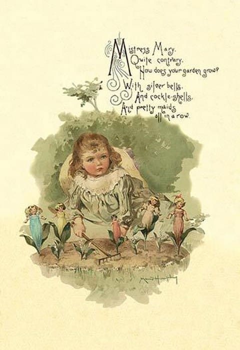 Mistress Mary Quite Contrary by Maud Humphrey - Art Print