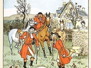 The Huntsmen came across a grindstone by Randolph Caldecott - Art Print