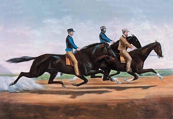 Horse Race by Nathaniel Currier - Art Print