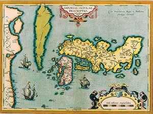 Description of the Japanese Islands by Abraham Ortelius - Art Print