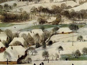 Hunters in the Snow - Detail - by Pieter the Elder Brueghel #3 - Art Print