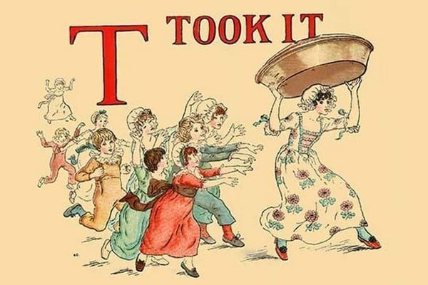 T - Took It by Kate Greenaway - Art Print