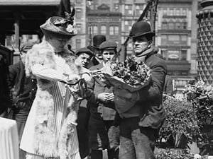 Buying Easter flowers in Union Square