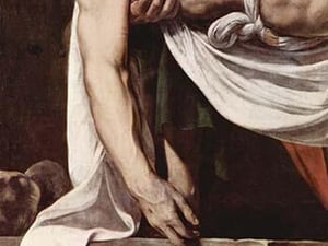 Putting Christ in the tomb by Caravaggio - Art Print