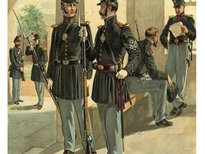 Drilling For Exams - 1855 - 1858 - Sergeant Major & His Men By Henry Alexander Ogden - Art Print