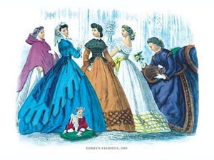 Godey's Fashions for February 1865 - Art Print