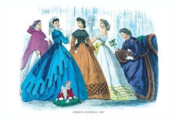 Godey's Fashions for February 1865 - Art Print