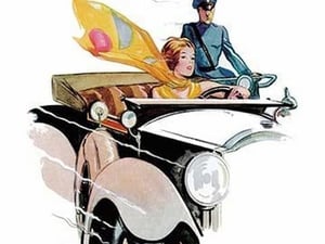 Speeding with a Yellow Scarf - Art Print