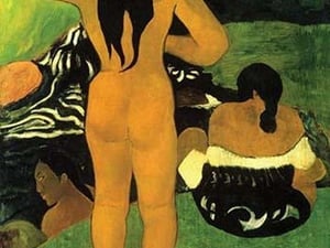 Tahitians on Beach by Paul Gauguin - Art Print