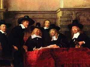 Portrait of Chairman of the cloth makers guild by Rembrandt Van Rijn - Art Print