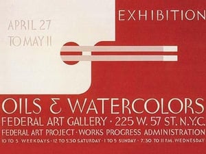 Oils and Watercolors Exhibition: Federal Art Gallery by WPA - Art Print