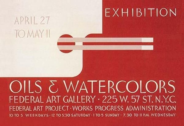 Oils and Watercolors Exhibition: Federal Art Gallery by WPA - Art Print