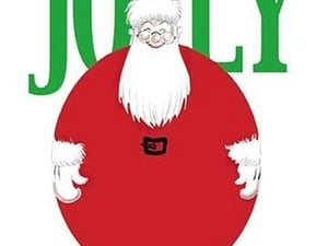 Jolly Christmas Ball-Shaped Santa - Art Print