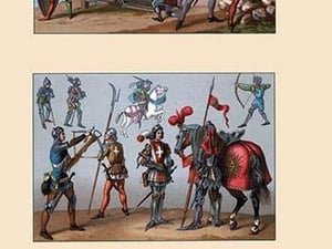 Arms and Artillery of Fifteenth Century France by Auguste Racinet - Art Print