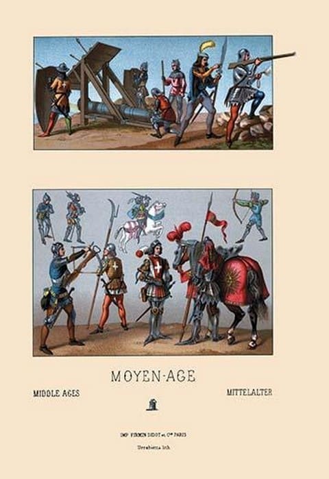 Arms and Artillery of Fifteenth Century France by Auguste Racinet - Art Print