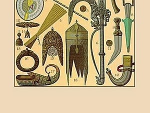 Indian Cultural Objects by Auguste Racinet - Art Print