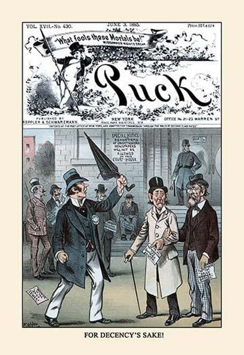 Puck Magazine: For Decency's Sake by Frederick Burr Opper - Art Print