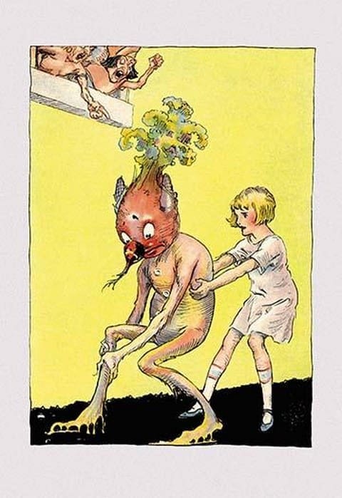 Vegetable Man is Stuck! by John R. Neill - Art Print