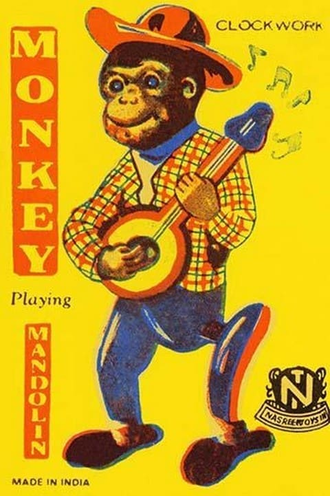 Monkey Playing Mandolin - Art Print
