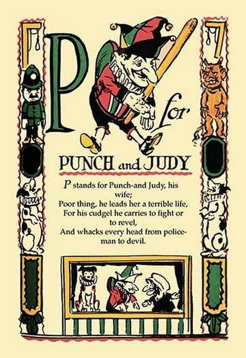 P for Punch and Judy by Tony Sarge - Art Print