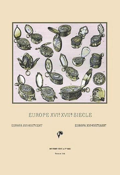 An Assortment of Ornate European Watches and Trinkets by Auguste Racinet - Art Print