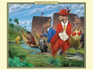 Mob of Kangaroos by Richard Kelly - Art Print