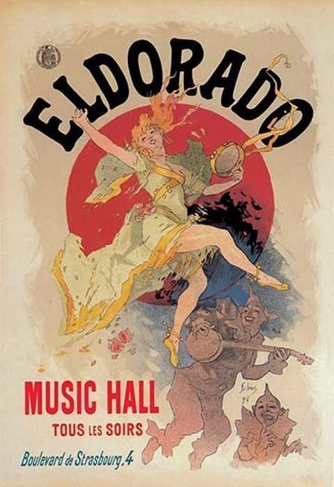 Eldorado Music Hall by Jules Cheret - Art Print