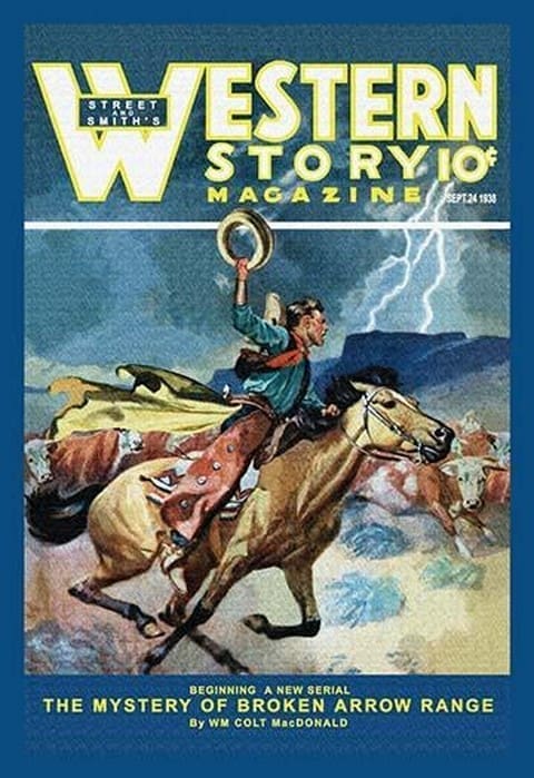 Western Story Magazine: Broken Arrow Range - Art Print