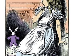 Alice in Wonderland: Alice Watches the White Rabbit by John Tenniel - Art Print