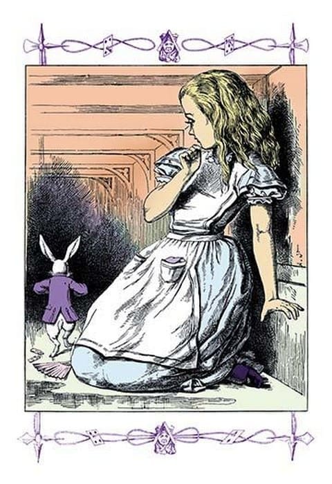 Alice in Wonderland: Alice Watches the White Rabbit by John Tenniel - Art Print