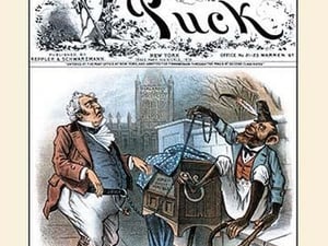 Puck Magazine: 'Change About' - The Monkey The Master by Bernhard Gillam - Art Print