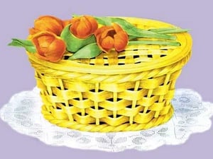 Sugar Basket with Tulips - Art Print