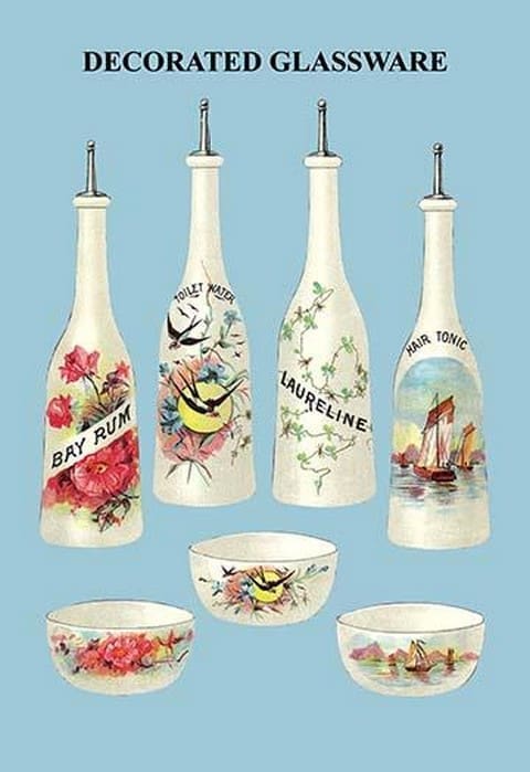 Decorated Glassware for Barbers - Art Print