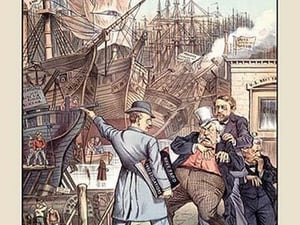Puck Magazine: Ship-Building for Repairs by Bernhard Gillam - Art Print