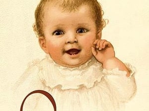 Baby Face Q by Ida Waugh - Art Print