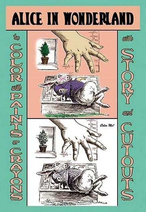 Alice in Wonderland: The White Rabbit and Alice's Big Hand - Color Me! by John Tenniel - Art Print