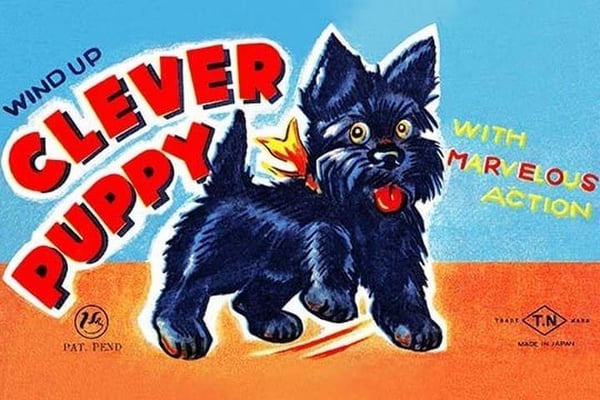 Wind Up Clever Puppy - Art Print