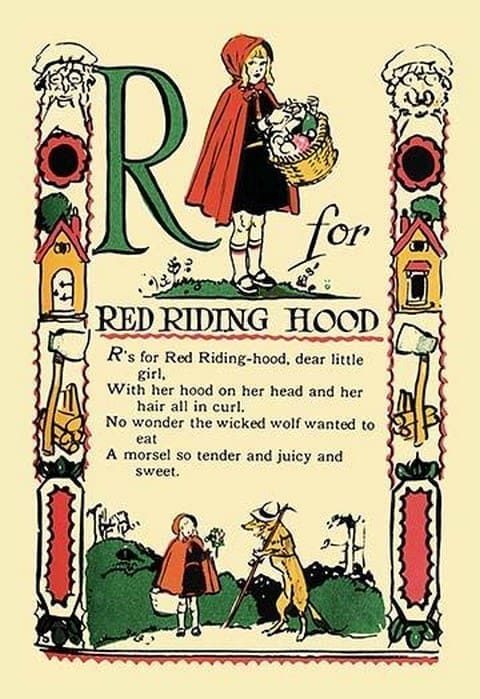 R for Red Riding Hood by Tony Sarge - Art Print