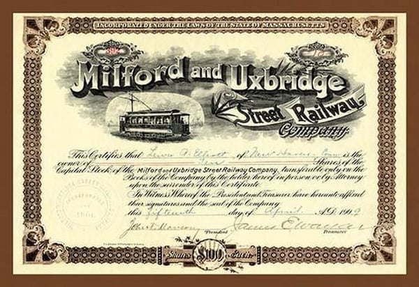 Milford and Uxbridge Street Railway - Art Print