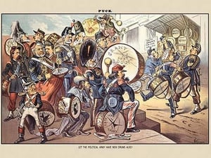 Puck Magazine: Let the Political Army Have the New Drums Also! by Bernhard Gillam - Art Print