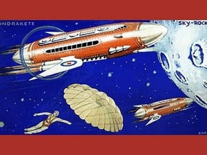 Mondrakete / Sky-Rocket by Karlicek - Art Print