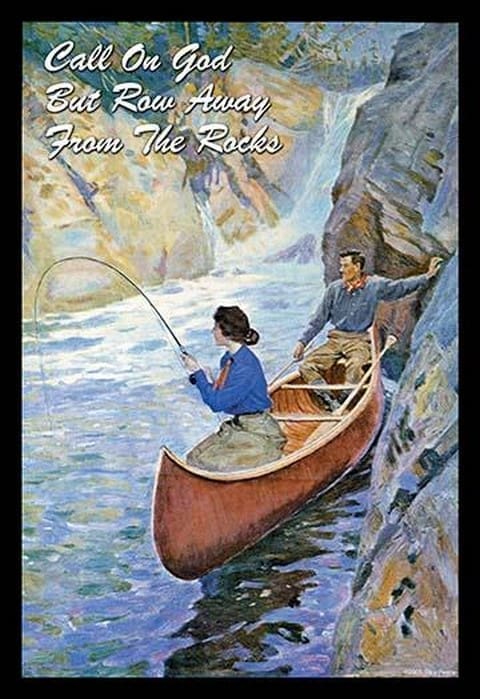 Call on God but Row away from the Rocks by Sara Pierce - Art Print