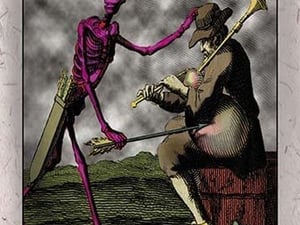 Skeleton and Musician - Art Print