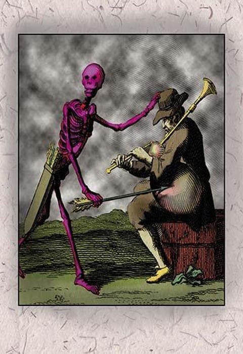 Skeleton and Musician - Art Print