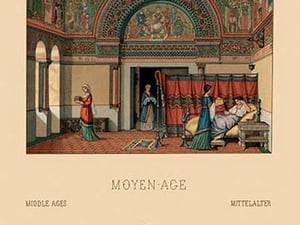 A Medieval Interior by Auguste Racinet - Art Print
