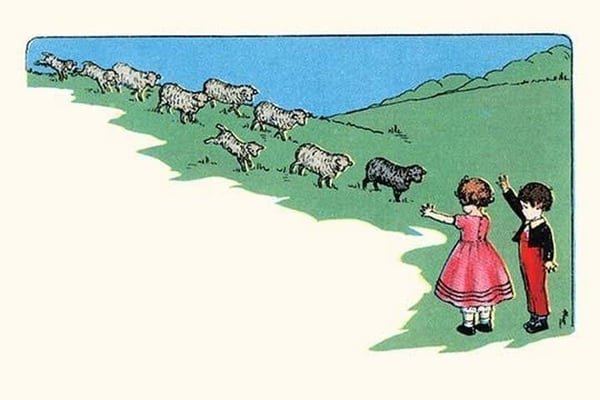 The Sheep Came Back by Queen Holden - Art Print
