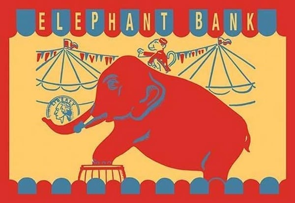 Elephant Bank - Art Print