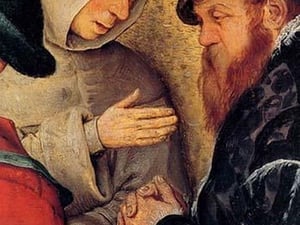 Wedding Banquet - Detail by Pieter the Elder Brueghel #7 - Art Print