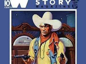 Western Story Magazine: Hot Lead Payoff - Art Print